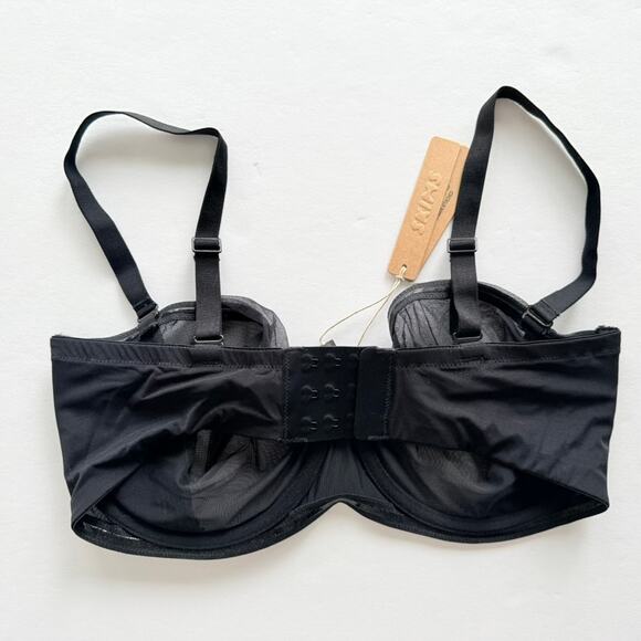 SKIMS 34DDD Ultra Fine Mesh Strapless Sheer Unlined Bra Black NEW #BR-UWR-2209 - Picture 5 of 5